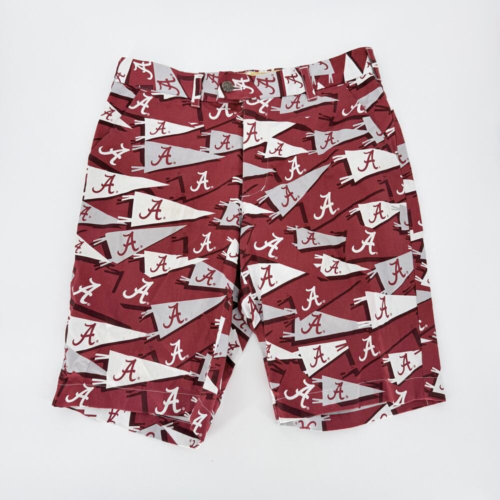Loud Mouth Golf Shorts Men's 30 University Of Alabama Red Roll Tide Flags
